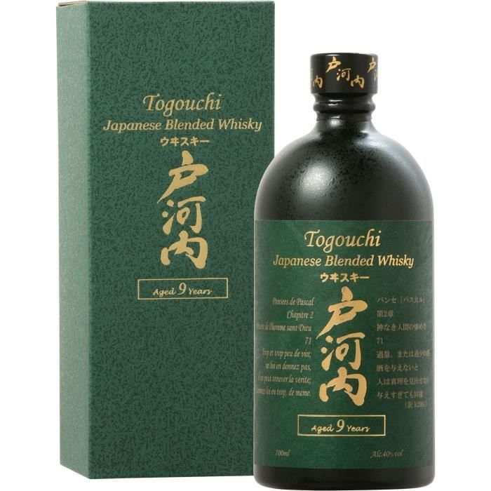 Whisky Togouchi 9 ans - Blended whisky - Japon - 40%vol - 70cl sous Étui