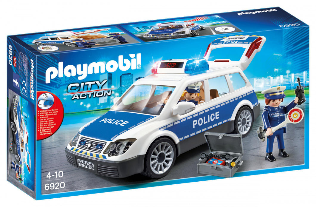 VOITURE DE POLICIERS AVEC GYROPHARE