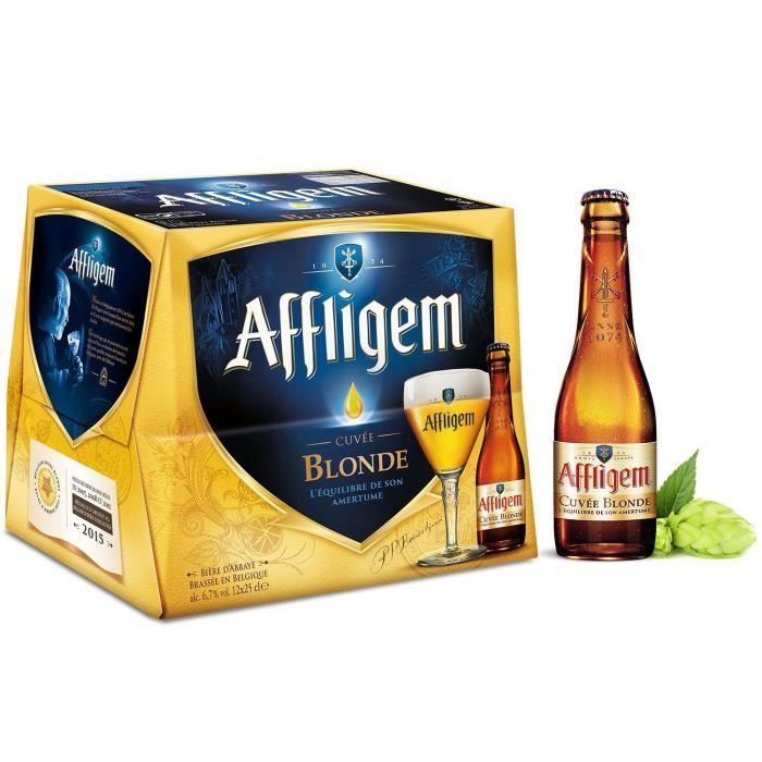 AFFLIGEM Lot de 12 bouteilles de Biere - Blonde - 6.7 ° - 25 cl