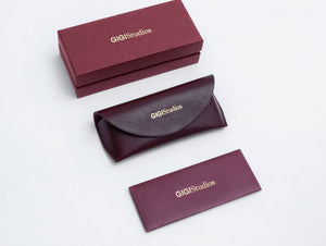 Lunettes de Soleil Femme Authentique GIGI BARCELONA modèle LAURA en Acétate bordeaux transparent et verres marrons dégradés
