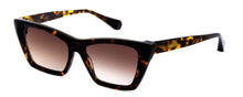Charger l&#39;image dans la galerie, Lunettes de Soleil Femme Authentique GIGI BARCELONA modèle LILA  en Acétane  Tortoise sombré avec des verres degradé en marron
