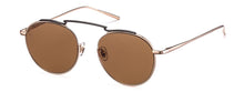 Charger l&#39;image dans la galerie, Lunettes de soleil unisexes Authentique GIGI Barcelona MIAMI en métal Titanium Métal doré mat, barre supérieure peinte à la main en noir mat, verres marron uni.
