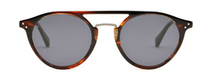 Lunettes de Soleil Homme Authentique Gigi Barcelona DISTRICT en Acétate Métal Acétate marron translucide, métal argenté, verres polarisés CR39 gris unis