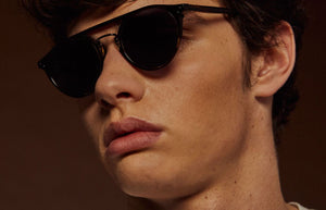 Lunettes de Soleil Homme Authentique Gigi Barcelona DISTRICT en Acétate Métal Acétate marron translucide, métal argenté, verres polarisés CR39 gris unis