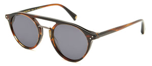 Lunettes de Soleil Homme Authentique Gigi Barcelona DISTRICT en Acétate Métal Acétate marron translucide, métal argenté, verres polarisés CR39 gris unis
