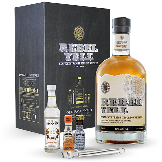 REBEL YELL KENTUCKY STRAIGHT COFFRET. Coffret Old Fashioned 70CL 40° –  FrancEpicerie