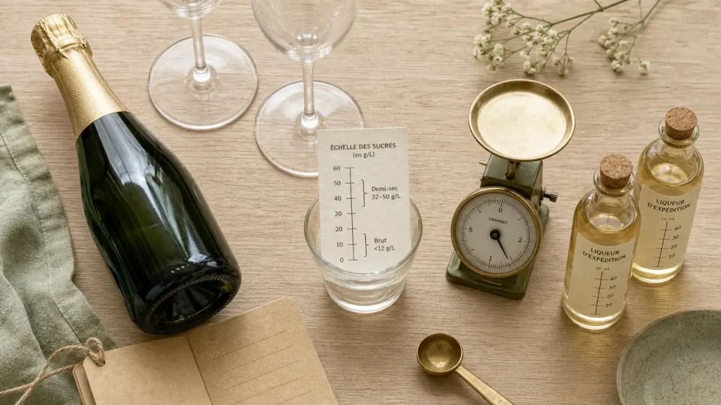 Champagne brut ou demi-sec : 12 g/L contre 32 à 50 g/L, le repère qui change tout