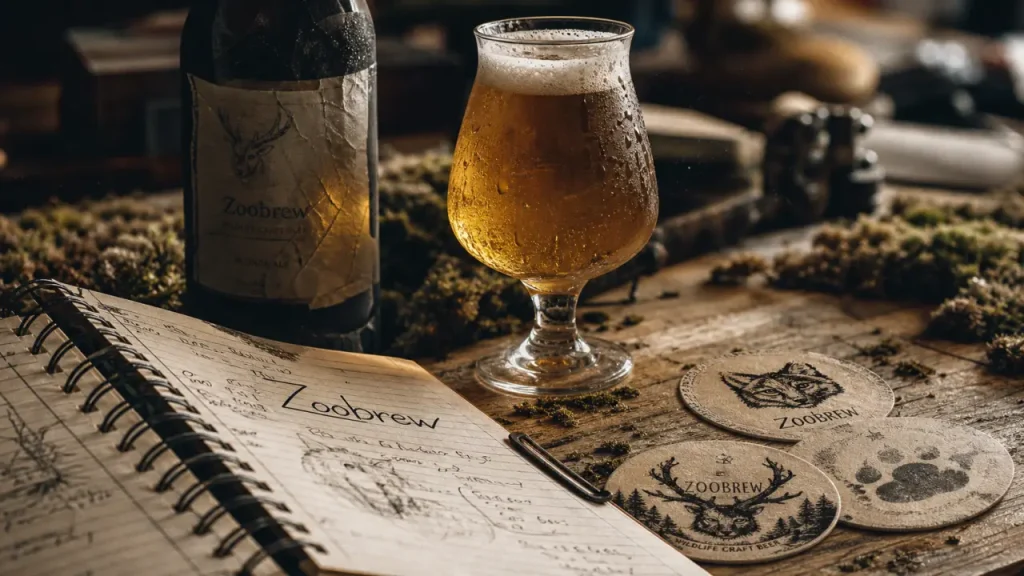 Zoobrew brasserie artisanale : bière artisanale dorée et fraîche sur table