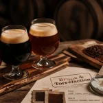 Bieres brune café chocolat : stout ou dubbel en verres tulipe
