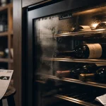 Cave à vin classe a, étiquettes et bouteilles en vue