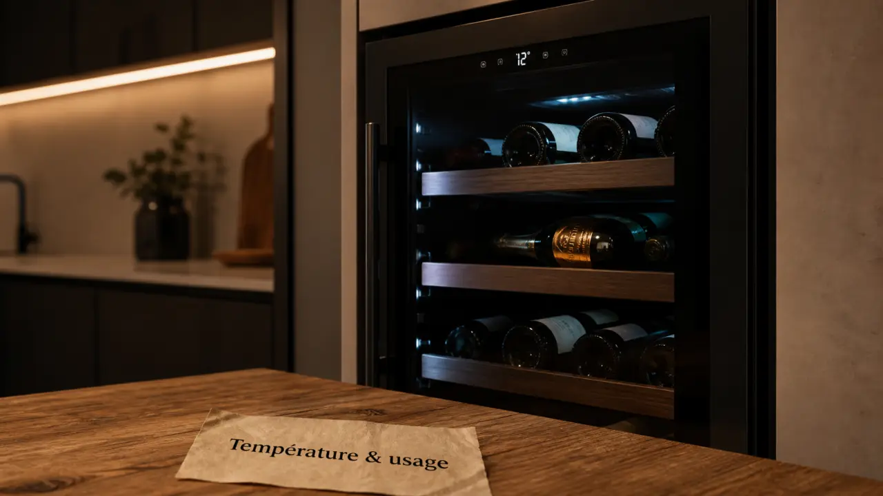 Cave à vin électrique encastrée, température stable et capacité