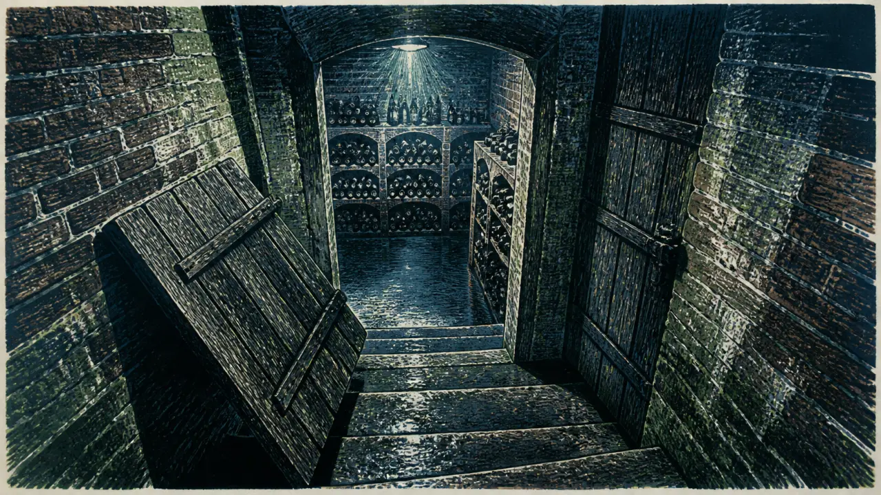 Entrée de cave à vin enterrée, fraîcheur et humidité maîtrisées