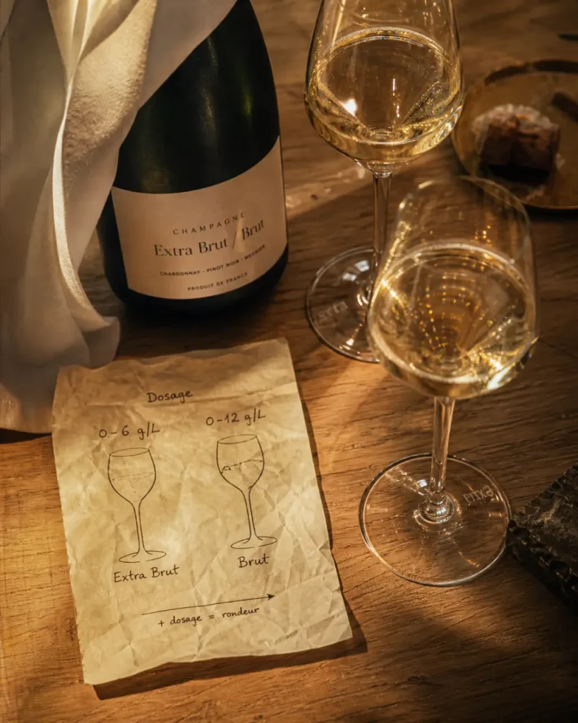 Champagne brut ou extra brut : 0 à 12 g/L qui changent le goût