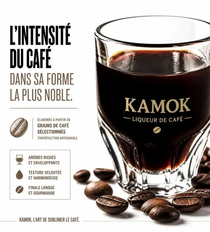 Liqueur de café Kamok, spécialité de Luçon parmi les alcools vendéens