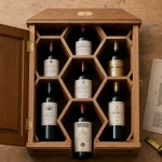 Meuble range bouteille en chêne ouvert, capacité idéale