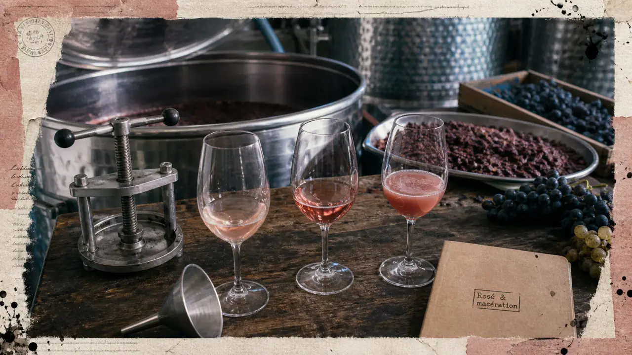 Vin rosé fabrication : saignée, pressurage direct et couleur issue des pellicules