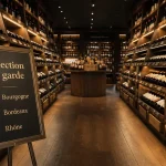 Agencement magasin cave a vin, sélection de garde en magasin haut de gamme