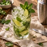 Mojito cocktail rhum blanc, verre highball, menthe et citron vert