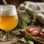 Verre de colomba biere blanche corse et herbes du maquis