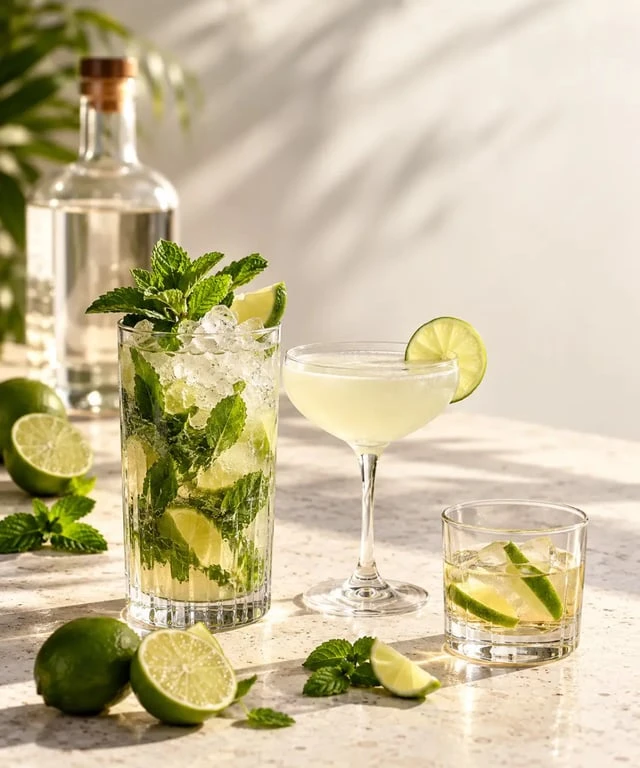 Cocktail rhum blanc : mojito, daiquiri et ti’ punch faits maison