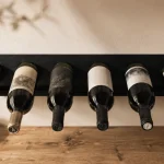 Support mural bouteilles avec fixation pour 6 bouteilles de vin
