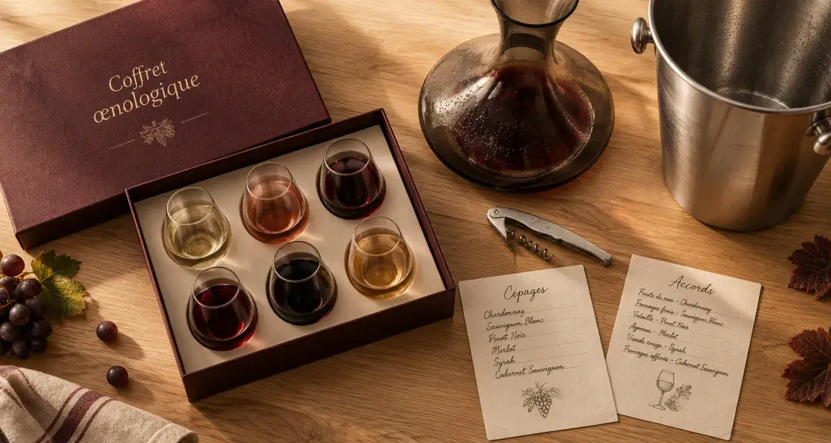 Cadeau oenologie : coffret de dégustation, verres et accessoires