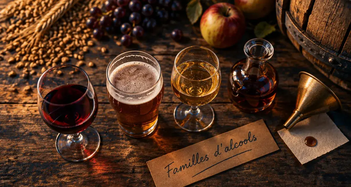 Différents alcools : fermentation, distillation et usages