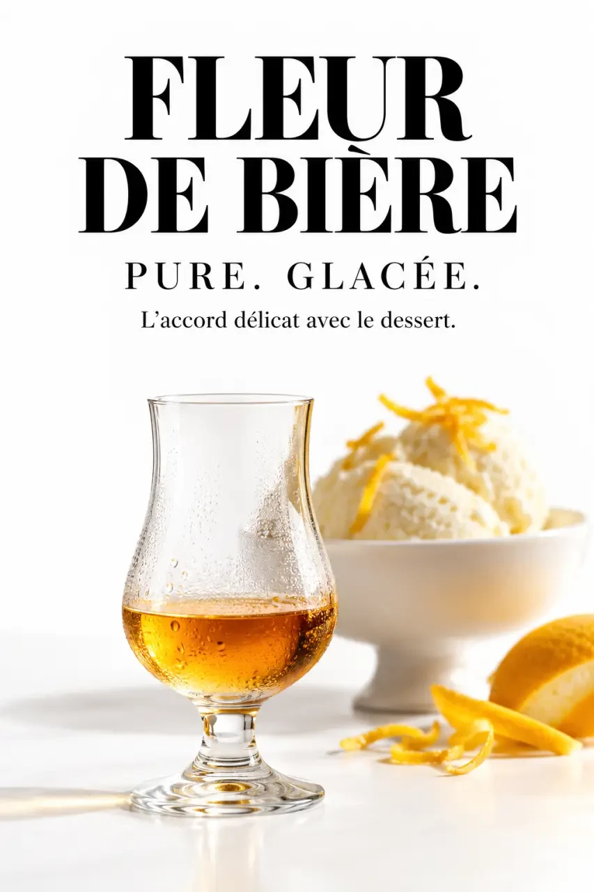 Service glacé de Fleur de Bière avec un dessert aux agrumes