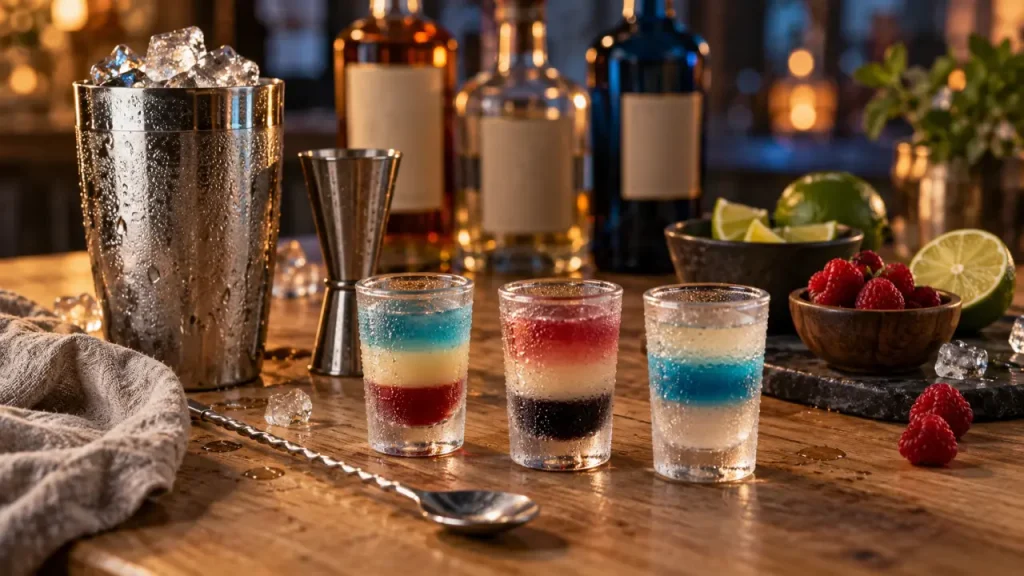 Shooter alcool : quatre recettes fraîches, avec des dosages précis